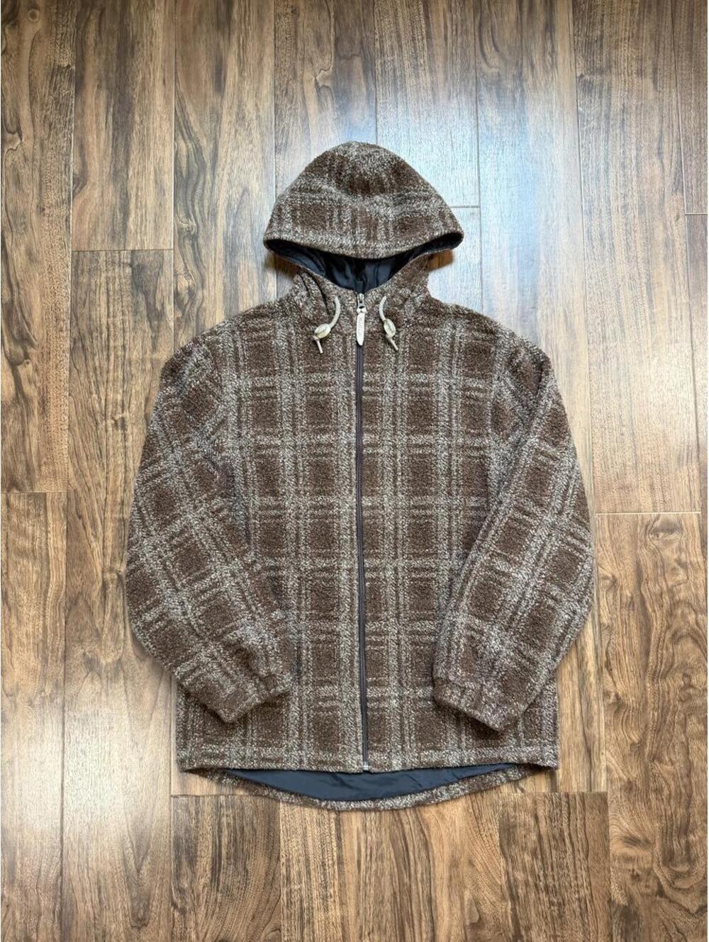 Vintage 90s Woolrich Women’s Plaid Boucle Zip Up Hoodie Size Small